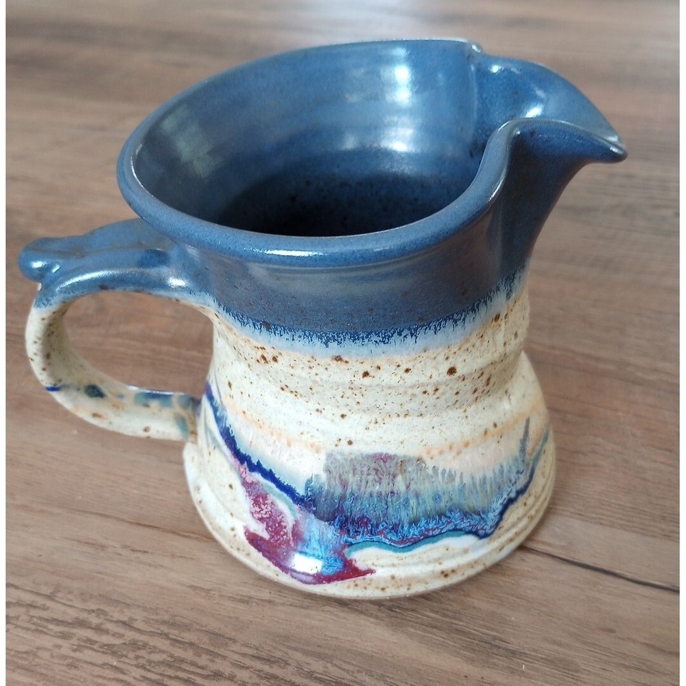 Bowen Pottery USA Studio Stoneware Hand Made Creamer/Syrup Pitcher EUC Signed